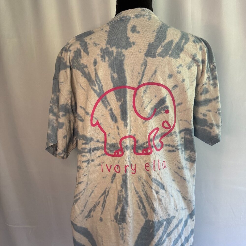 Ivory Ella Blue Tie Dye Short Sleeve Oversized Tshirt Large -365